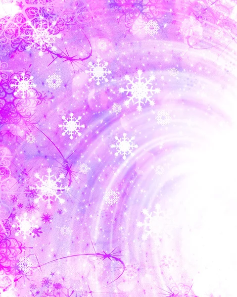 Christmas pink background with snowflakes — Stock Photo, Image