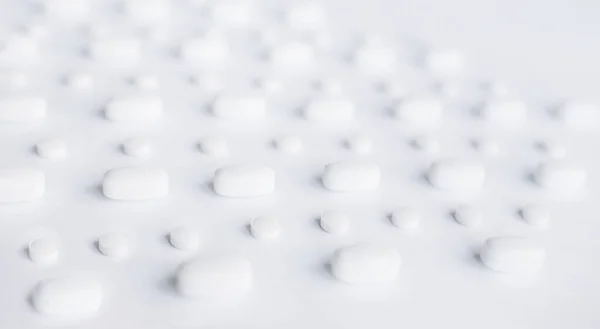 Багато Білих Таблеток Білому Тлі Здоров — стокове фото