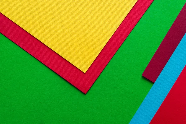 Geometric Texture Red Blue Yellow Burgundy Green Paper — Stock Photo, Image