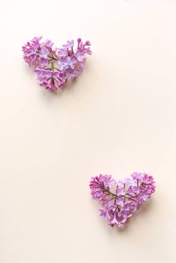 Güzel çiçek aranjmanı. Leylak çiçekleri, açık renkli arka planda yazı için boş alan. Düğün, doğum günü. Sevgililer Günü, Anneler Günü. Boşluğu kopyala