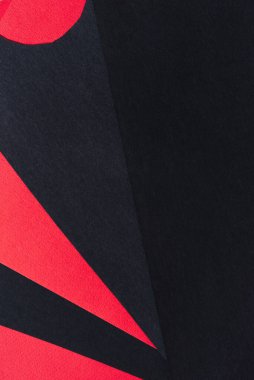 Soyut kağıt geometrik siyah, kırmızı arkaplan. Metnin için boşluk kopyala. Üst Manzara. Şubat Siyah Tarih Ayı.