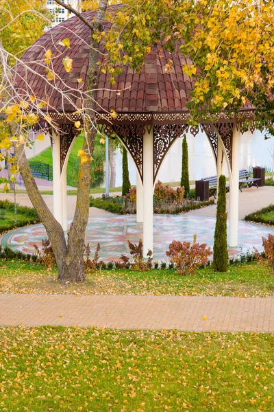 Altın Sonbahar Ağaçları Sonbahar Kırsal Park Ağacı Çayırı Manzarası — Stok fotoğraf