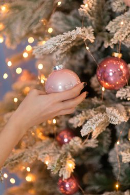 Köknar ağacı ve dekorasyonlu Noel arkaplanı