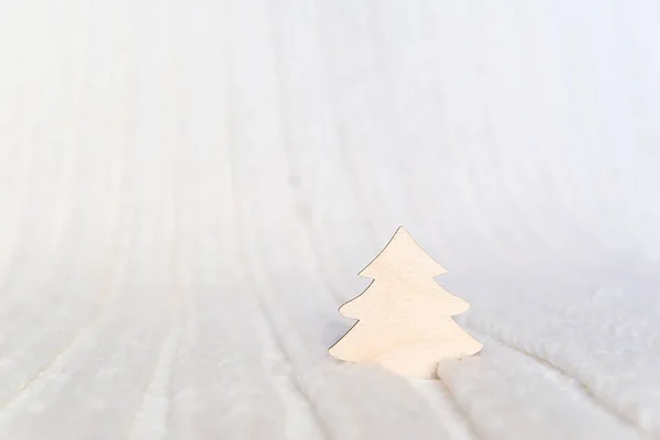 Karácsonyfa Szöveg Fehér Kötött Háttér — Stock Fotó