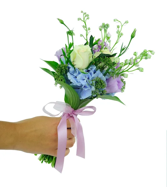 Festive bouquet in hand Stock Image