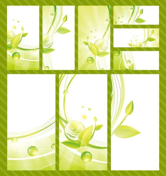 Colección Eco Banner Verde — Vector de stock