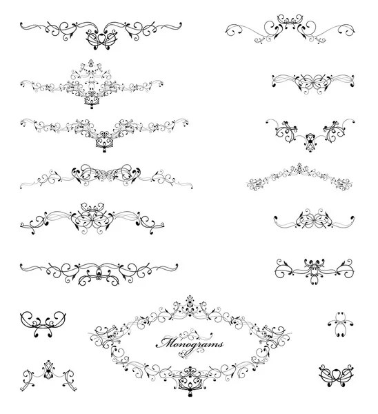 Monogram, toplama — Stok Vektör