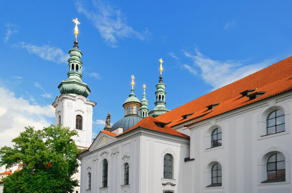 White Church Under The Blue Sky In Prague