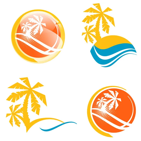 Summer Travel Icon Set — Stock Vector