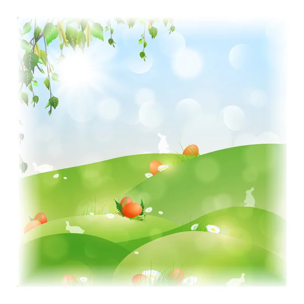 Easter Landscape — Stock Vector