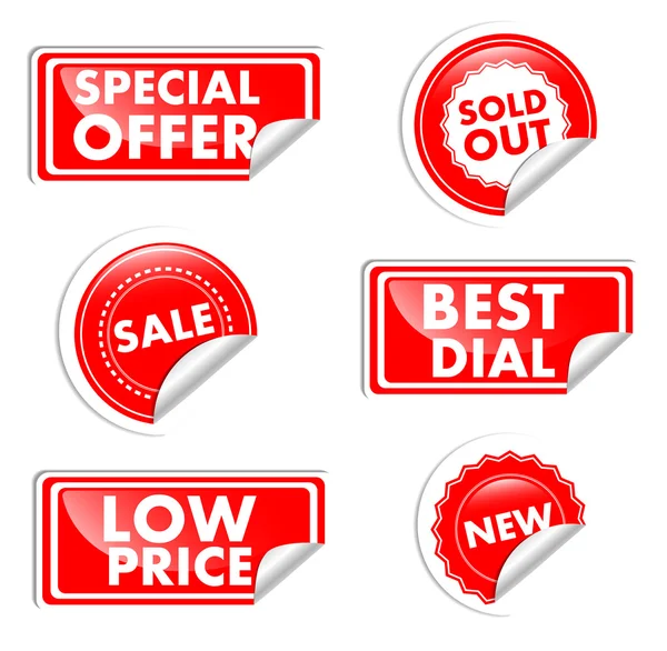 Red Tags For Sale — Stock Vector