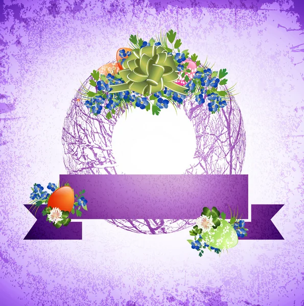 Easter Wreath — Stock Vector