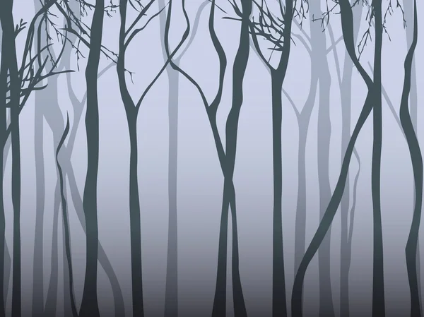 Forêt de brouillard — Image vectorielle