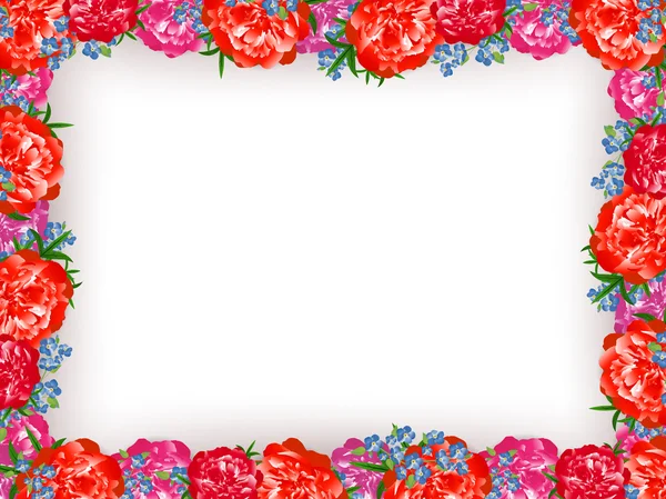 Quadro floral de peônia —  Vetores de Stock