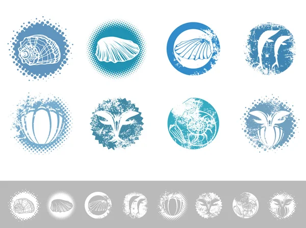 海洋のビンテージ デザイン セット — ストックベクタ