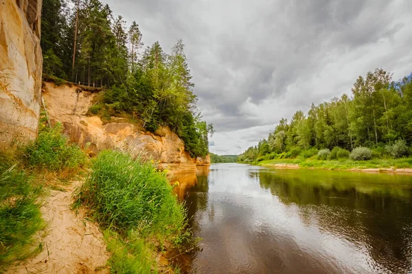 Orlí Útesy Údolí Řeky Gauja Lotyšsko — Stock fotografie