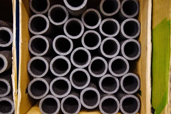 Aislamiento Apilado Para Tubos Espuma Polietileno Almacén —  Fotos de Stock