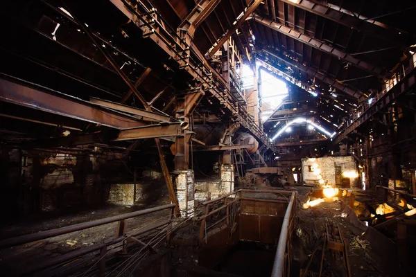 Antigua Planta Metalúrgica Oxidada Abandonada Horno Explosión Ruinas — Foto de Stock