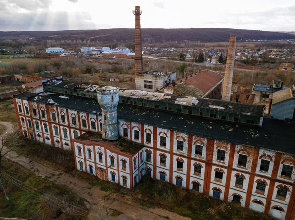 Antigua Fábrica Abandonada Azúcar Novotavolzhansky Región Belgorod Vista Aérea — Foto de Stock