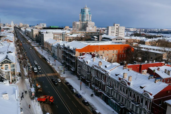 Winter Voronezh Stadsgezicht Revolutie Prospect Centrale Straat Van Voronezh — Stockfoto