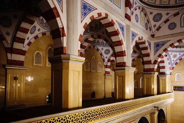 Interior Mezquita Ahmad Kadyrov Corazón Chechenia Grozni Rusia Nov 2019 — Foto de Stock