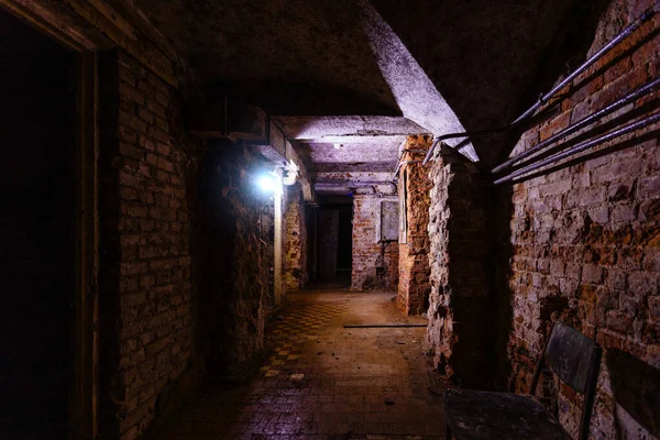 Eski Evin Altındaki Karanlık Terk Edilmiş Bodrum — Stok fotoğraf