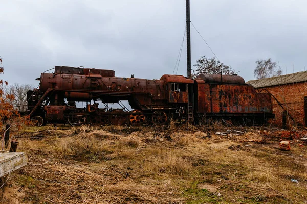 Old Rusty Abandoned Steam Locomotive — Fotografia de Stock