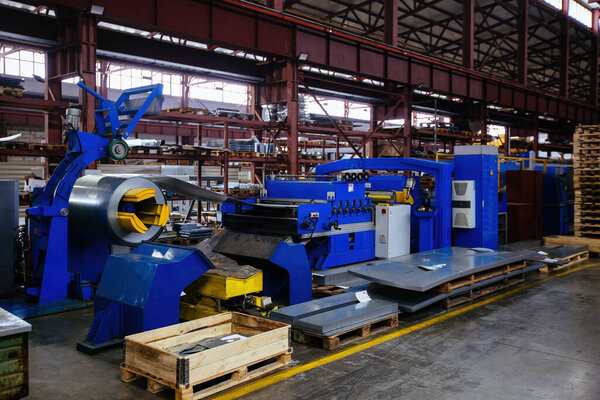 Metal sheet profiling factory. Roll forming machine.