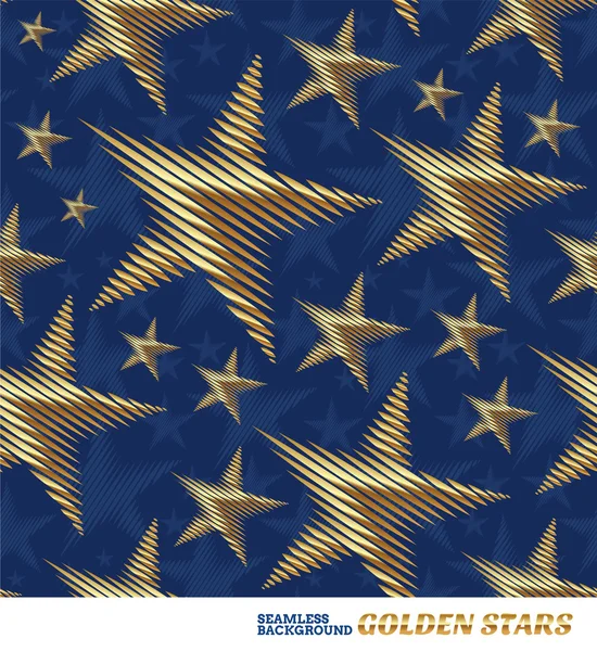 Seamless vector pattern with golden stars — Stock Vector