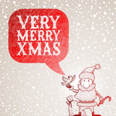 Noel Baba ve şakrak kuşu ile yılbaşı tebrik ediyorum