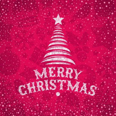 elle çizilmiş Noel tebrik vektör