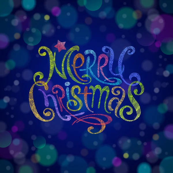 Multicolored Christmas greeting sign — Stock Vector