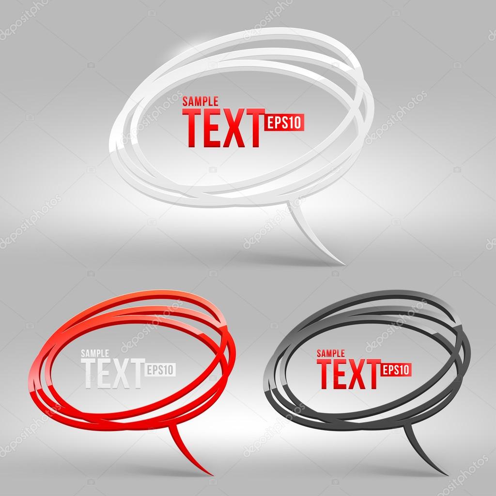 Abstract glossy speech bubbles - vector illustration