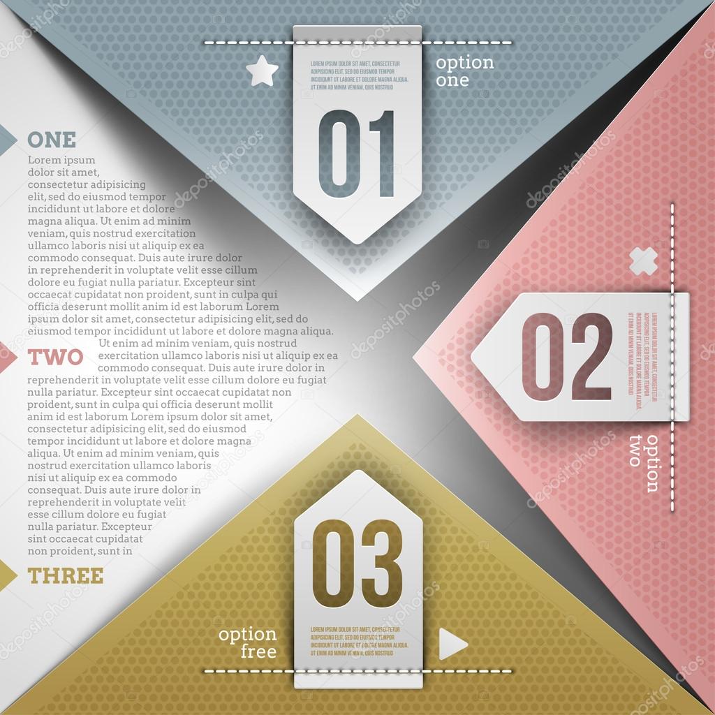 Abstract infographic design with paper numbered elements