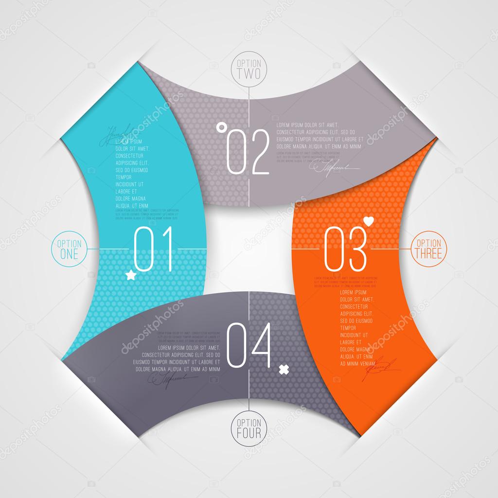 Abstract infographics with numbered elements - vector illustration
