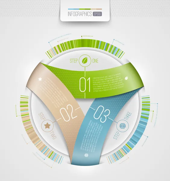 Diseño abstracto de infografías con elementos numerados - ilustración vectorial — Archivo Imágenes Vectoriales