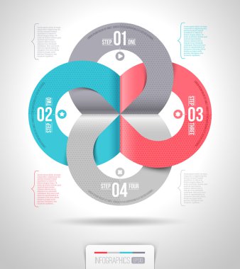 soyut infographics şablon tasarım öğeleriyle numaralı kağıt - vektör çizim