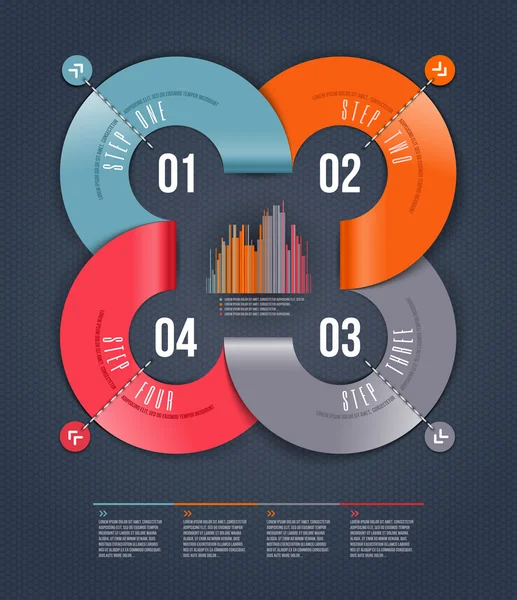 Abstracte infographics ontwerp met genummerde papier elementen - vectorillustratie — Stockvector