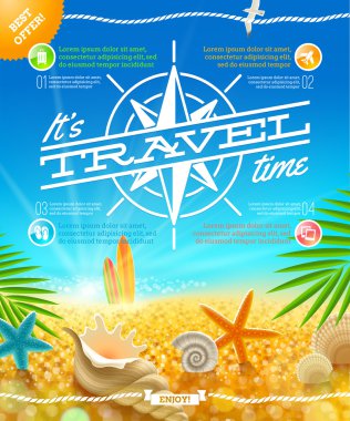 tatil, seyahat ve yaz tatil vektör tasarımı