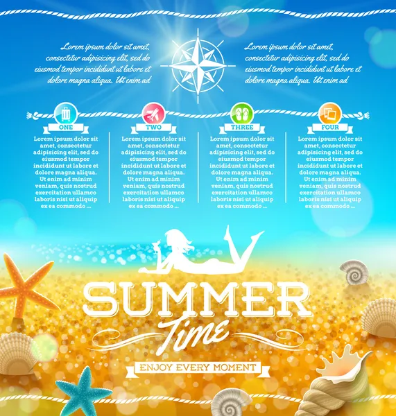 Sommerurlaub und Reisegestaltung — Stockvektor