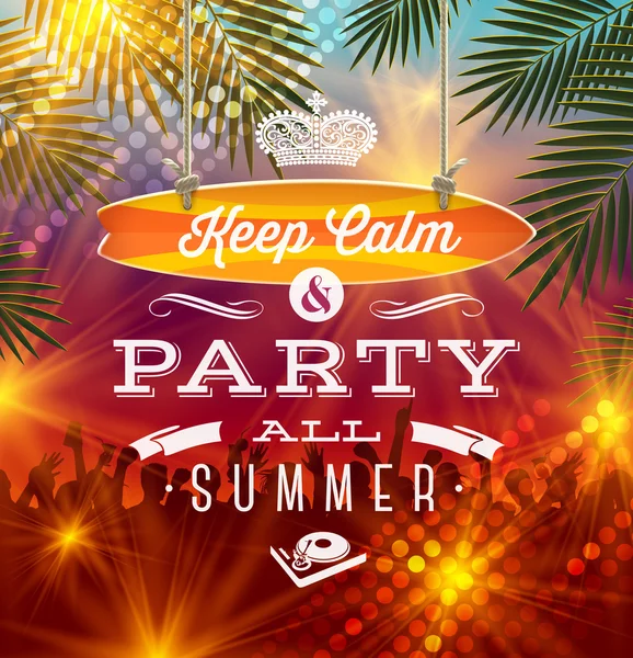 Summer holidays party greeting - vector type design — Stock Vector