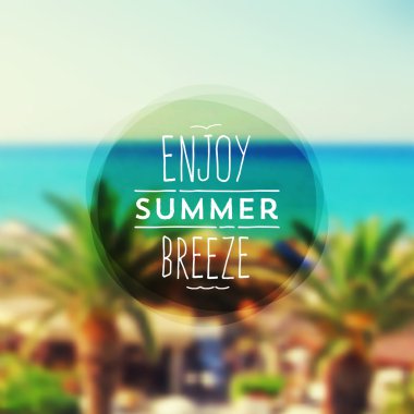 Summer breeze - yaz tatili tip tasarım bir tropik tatil deniz manzarası defocused arka plan keyfini çıkarın