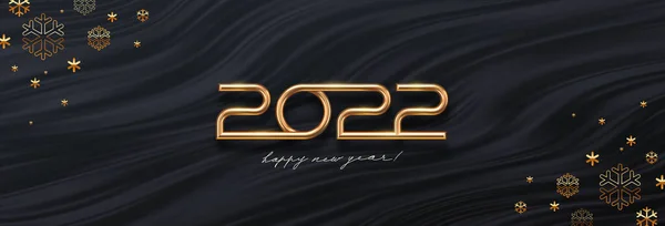2022 Νέο Έτος Ευχετήρια Κάρτα Χρυσό Αριθμό Του Έτους Και — Διανυσματικό Αρχείο
