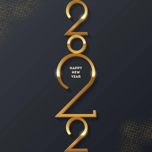 Zlaté Logo Roku2022 Pozdrav Dovolenou Vektorová Ilustrace Rekreační Design Pro — Stockový vektor