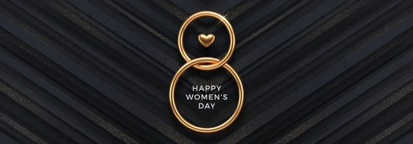 March Happy Women Day Vector Illustration Realistic Gold Metal Number Royalty Free Stock Illustrations