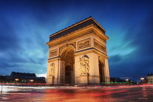 Arco do Triunfo Cidade de Paris ao pôr do sol — Fotografia de Stock