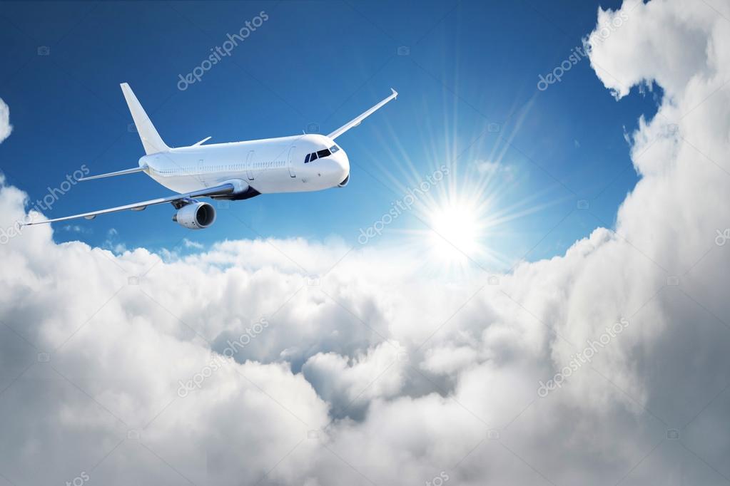 Airplane in the sky Passenger Airliner aircraft