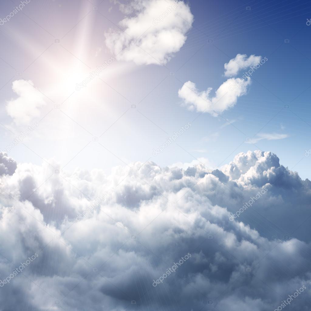 Amazing view to sky above clouds