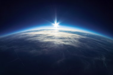Earth from universe (taken 20km above ground) Real photo clipart