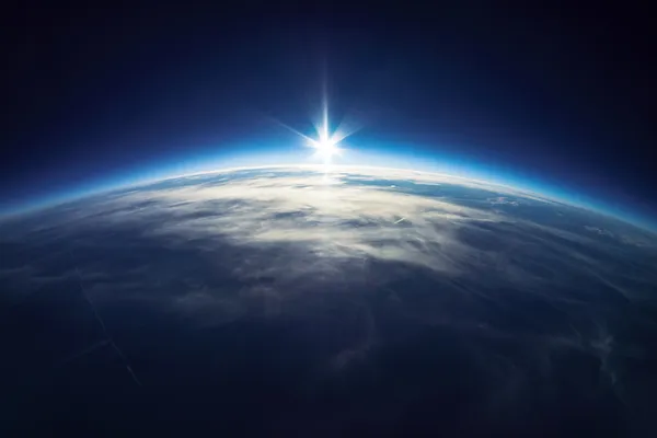 Earth from universe (taken 20km above ground) Real photo — Stock Photo, Image